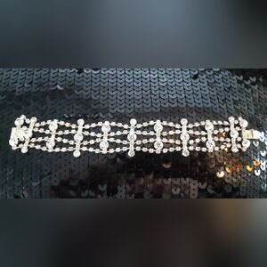 Elegant Silver Plated Rhinestone Bracelet